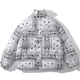 Wintermantel mit durchgehendem Bandana-Print